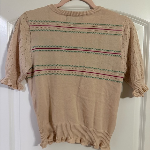 Modcloth Bee & Strawberry Light Pink Cardigan | Size M - Picture 4 of 6